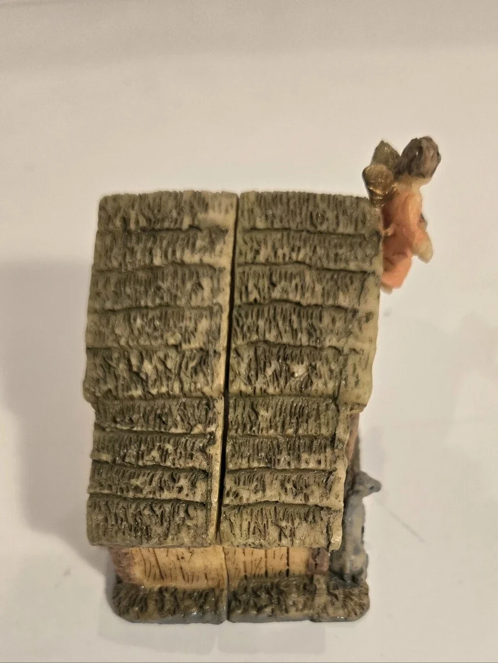 Vintage Resin Christmas Nativity Scene Small Folding Hinged Manger Holy Family